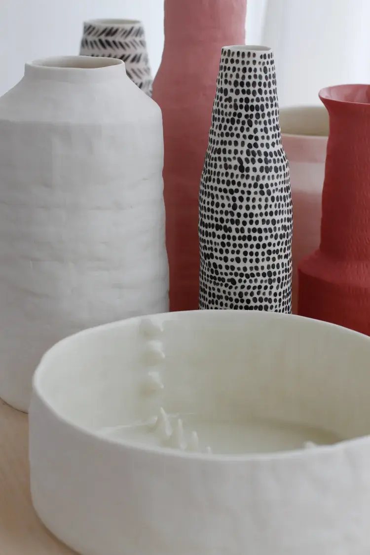 Small porcelain vessel with organic form