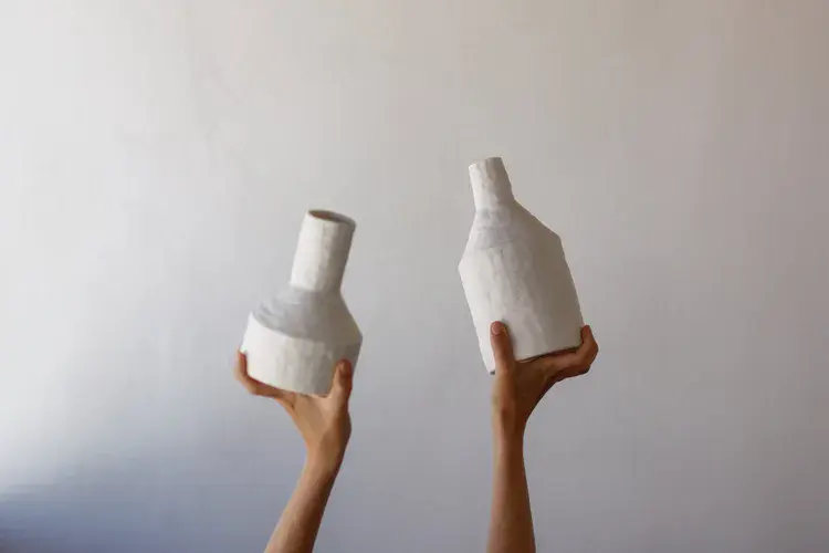 Porcelain vase with subtle colour gradient