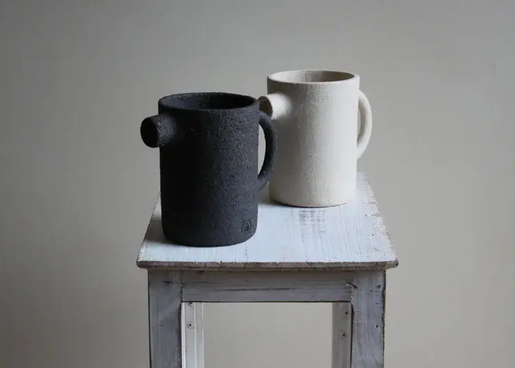 Hand-built seagull jug with slab construction details