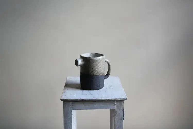 Seagull jug handle detail in natural stoneware