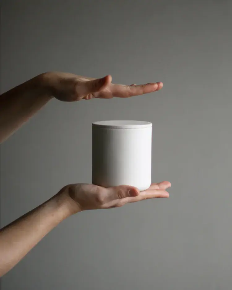 Set of slip-cast jars and bowls in earthy colours