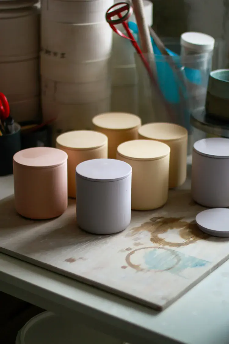 Close-up of porcelain slip texture on cast piece